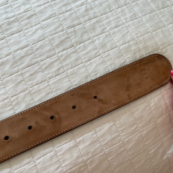 ❌SOLD❌💯Authentic Gucci Canvas Leather Silver Interlocking Buckle belt size 38 - Picture 9 of 15